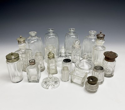 Lot 1130 - A large collection of glass lidded condiment...