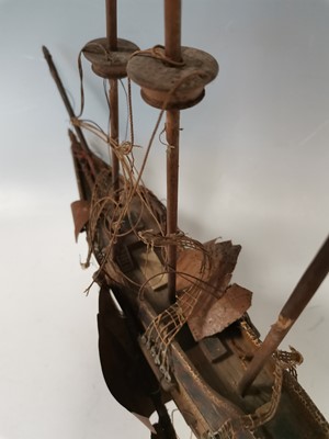 Lot 6 - A vintage wooden model of The Mayflower.