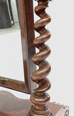 Lot 3262 - A William IV mahogany swing toilet mirror,...