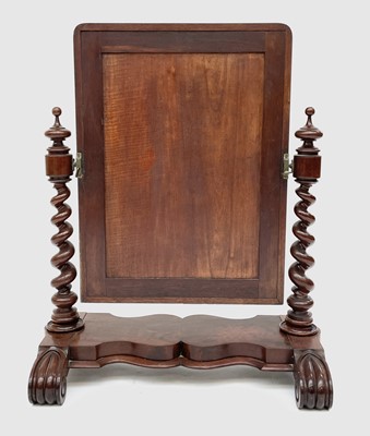 Lot 3262 - A William IV mahogany swing toilet mirror,...