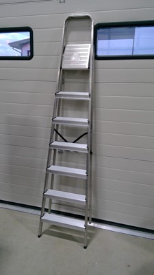 Lot 49 - Aluminium step ladder, height to top 158cm