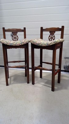 Lot 56 - 20th Century WHEEL BACK Stools by Old Charm...