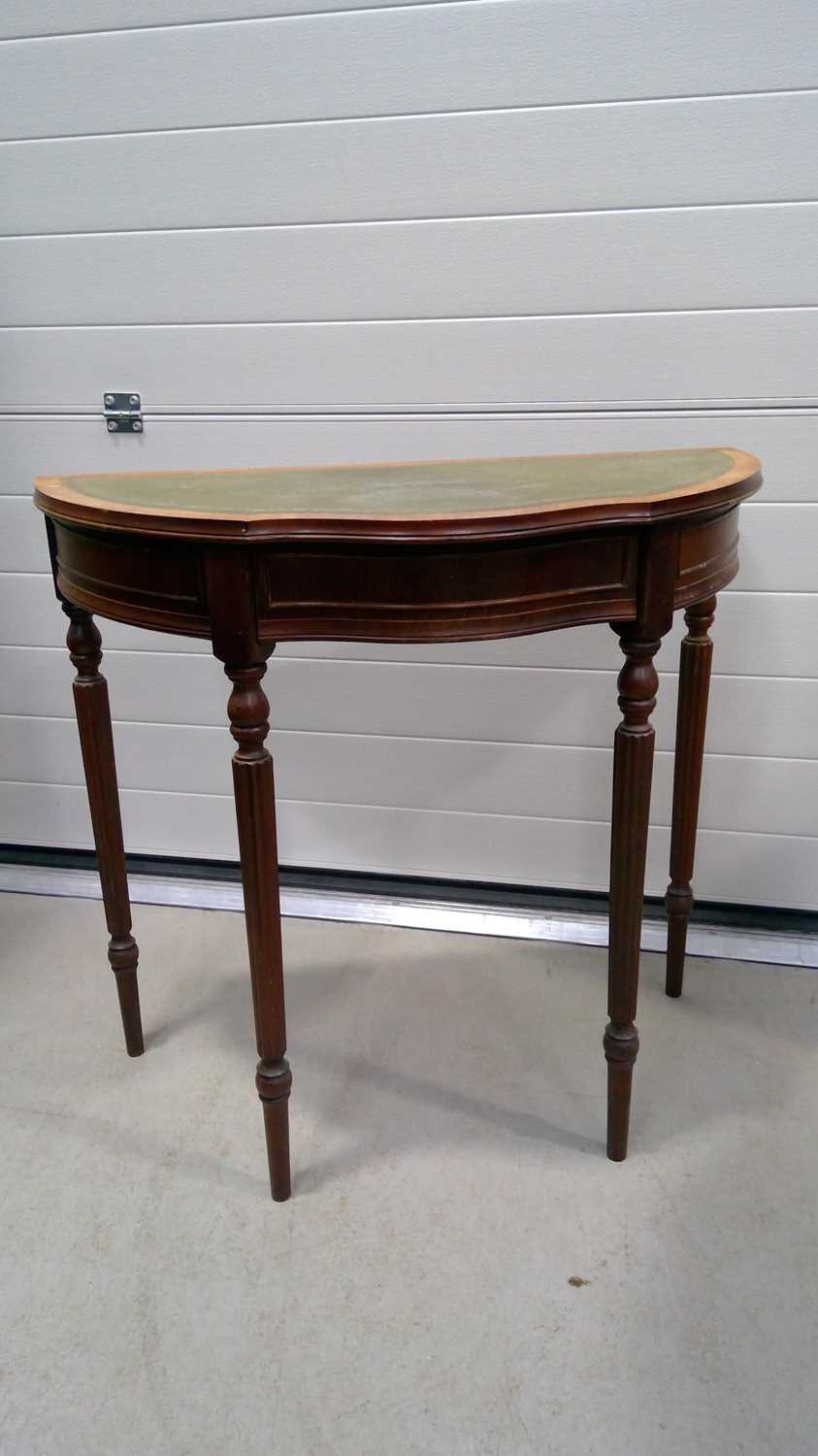 Lot 44 - Antique Half moon table with One Drawer height...
