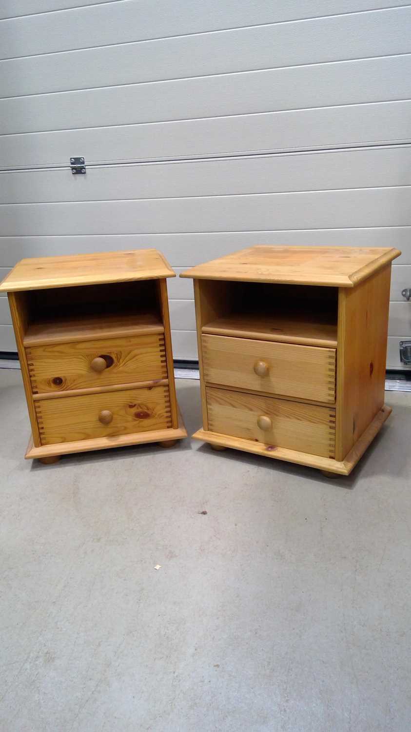 Lot 32 - A Pair of Pine Bedside table with Two drawers...