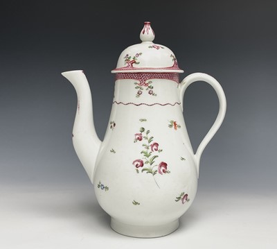 Lot 1140 - A Newhall porcelain coffee pot and cover,...