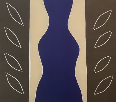 Lot 2 - Breon O'CASEY (1928-2011) Blue Figure Linocut...