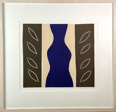 Lot 2 - Breon O'CASEY (1928-2011) Blue Figure Linocut...