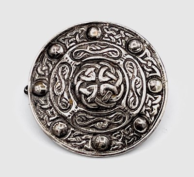 Lot 649 - A Scottish silver brooch Celtic knot design...