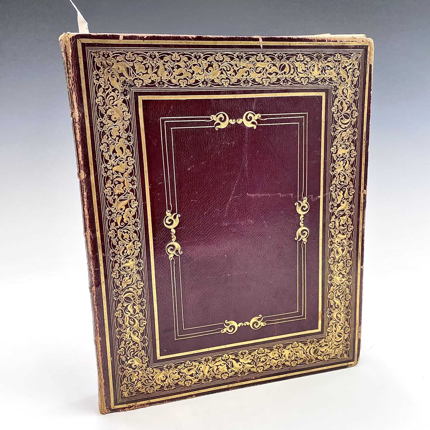 Lot 101 - Late 19th century note book, bound in maroon...
