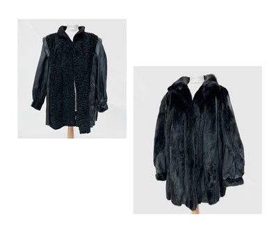 Lot 2857 - A 1980's leather and mink fur coat by Habe...