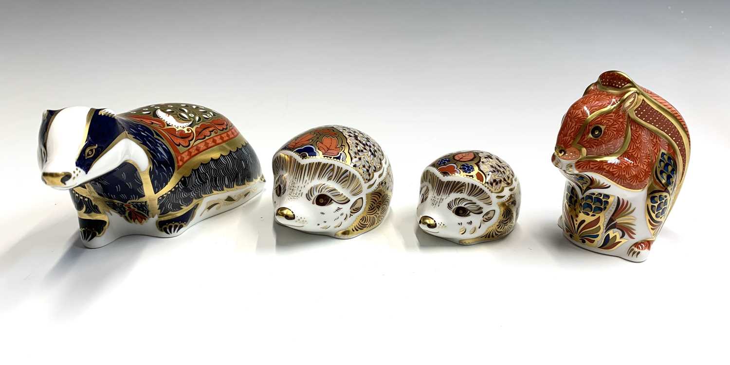 Lot 1155 - Four Royal Crown Derby woodland animal...