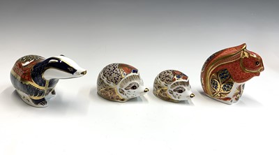 Lot 1155 - Four Royal Crown Derby woodland animal...