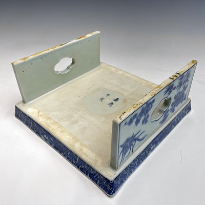 Lot 55 - A Chinese blue and white porcelain square...