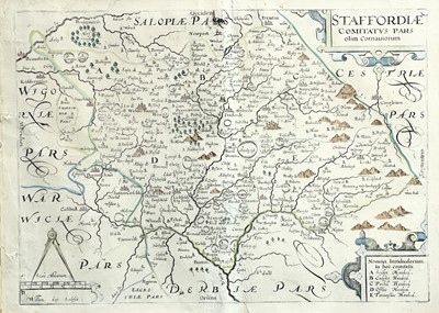 Lot 200 - WILLIAM KIP. 'County map of Staffordshire,'...