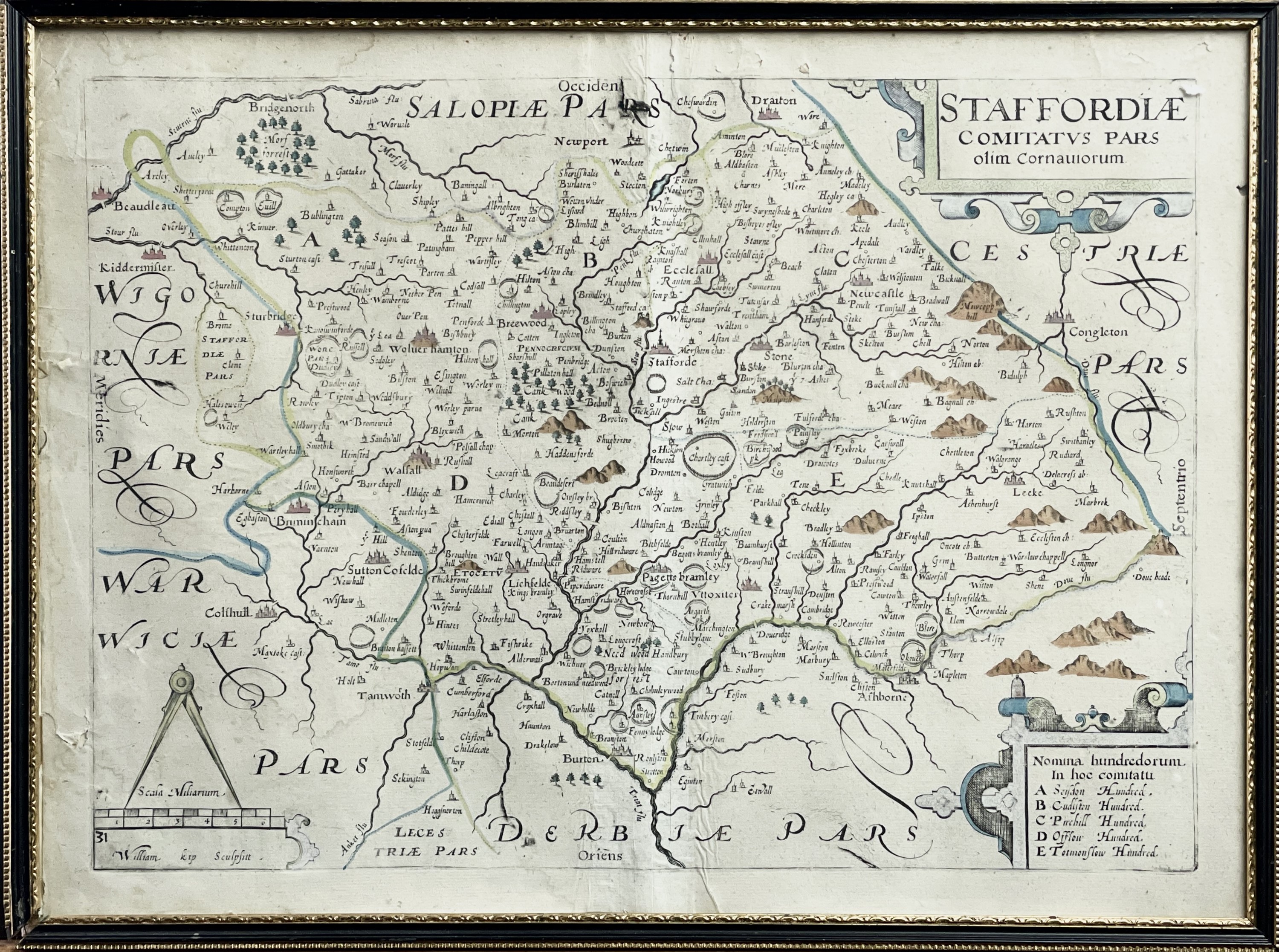 Lot 200 - WILLIAM KIP. 'County map of Staffordshire,'