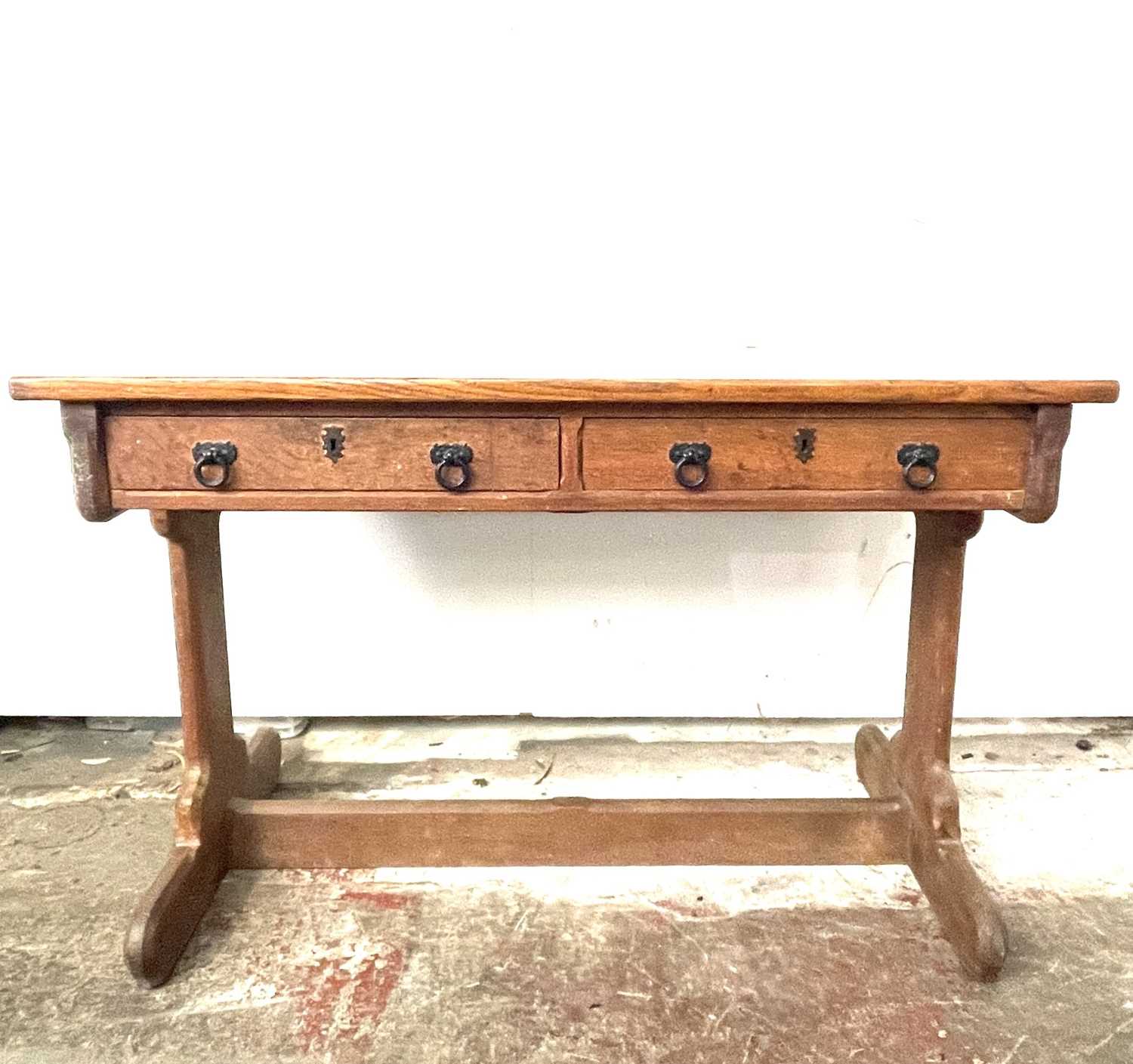 Lot 3110 - A Gothic Revival oak side table, circa 1850,...