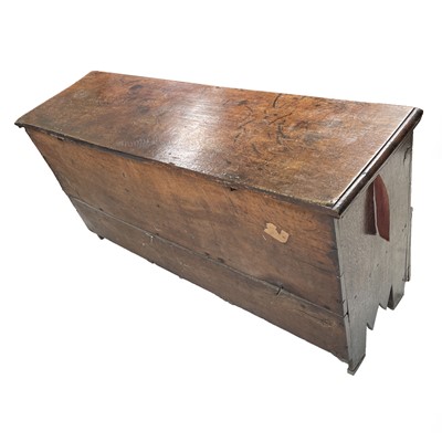 Lot 16 - An oak sword chest, 17th century and later,...