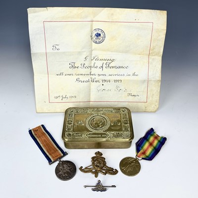 Lot 204 - World War I Medals and Memorabilia - Penzance...