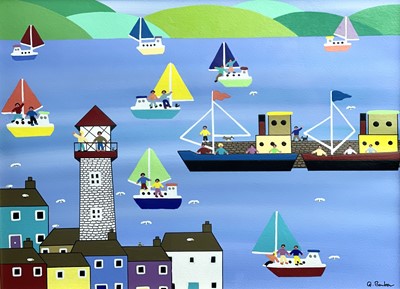 Lot 698 - Gordon BARKER (1960) The Harbour Acrylic on...