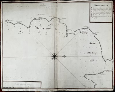 Lot 220 - MAPS. A circa late 1700 hand-drawn sea chart...