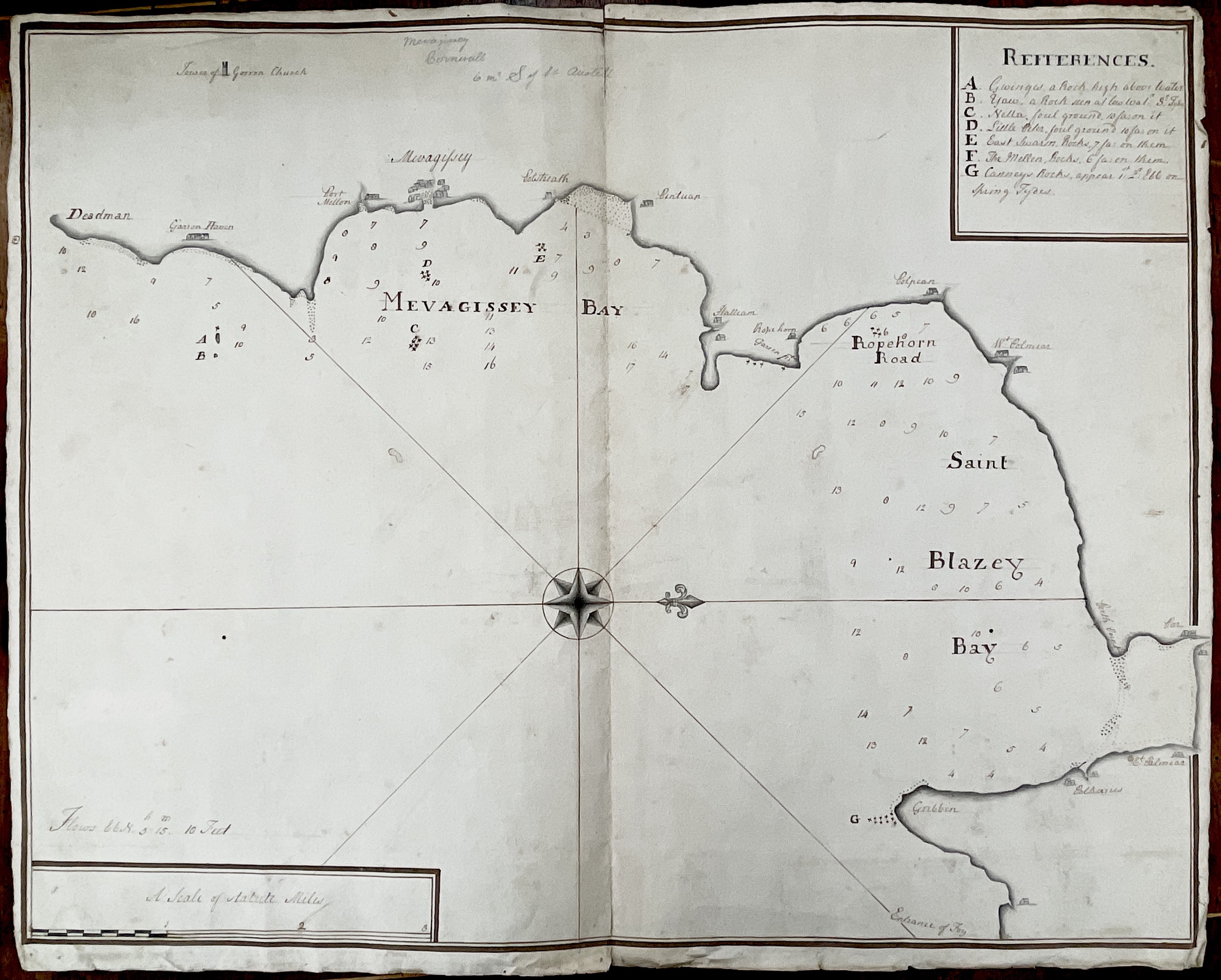 MAPS. A circa late 1700 hand-drawn sea - auctions & price archive