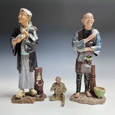 Lot 21 - Two Chinese Shiwan pottery figures, early 20th...