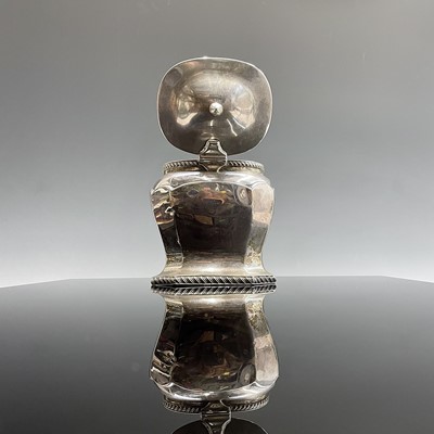 Lot 12 - An Edwardian silver tea caddy of bombe form by...