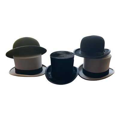 Lot 21 - A silk top hat, Woodrow of Liverpool, and four...