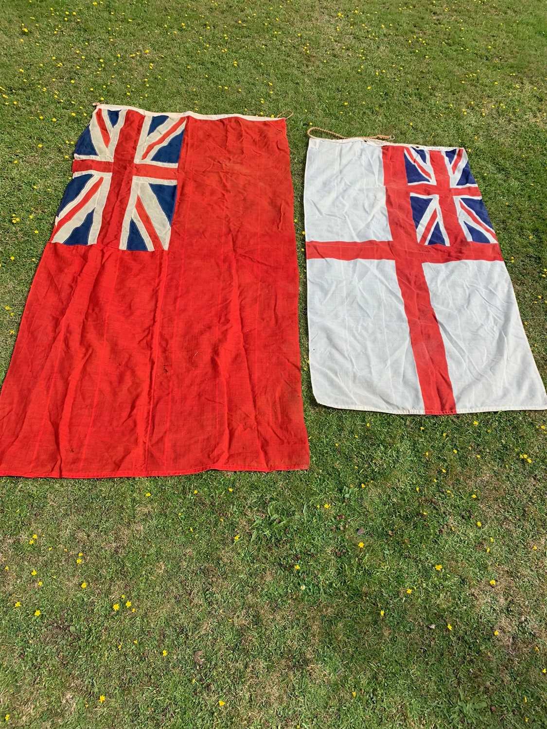 Lot 2 - Two British ensign flags.