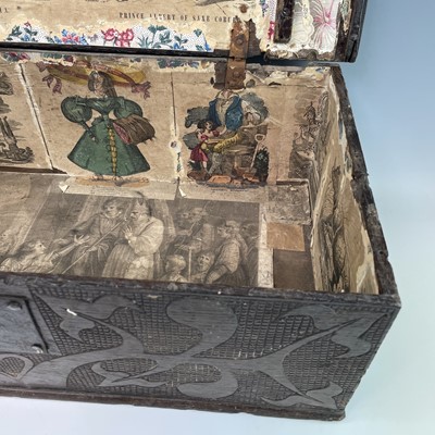 Lot 223 - An 18th century oak bible box, dated 1784,...