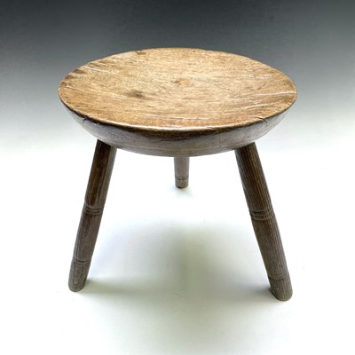 Lot 172 - A 19th century sycamore and ash milking stool,...