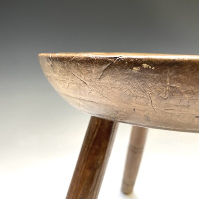 Lot 172 - A 19th century sycamore and ash milking stool,...