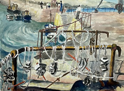 Lot 201 - Charles BREAKER (1906-1985) Mousehole Harbour...