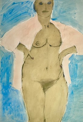 Lot 303 - John EMANUEL (1930) Standing nude in pink...