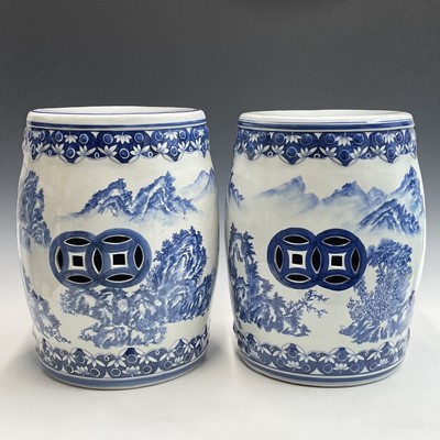Lot 865 - Two near matching Chinese blue and white...