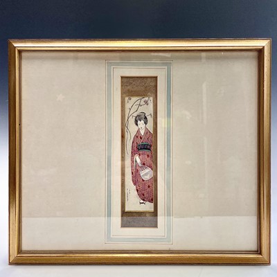 Lot 72 - E.L. Andrews, signed watercolour of a Geisha...