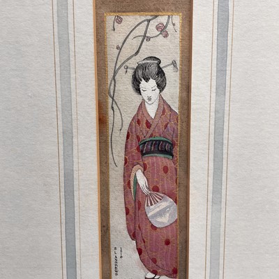 Lot 72 - E.L. Andrews, signed watercolour of a Geisha...