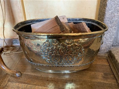 Lot 61 - An early 19th century brass log bin, with...