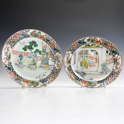 Lot 25 - Two similar Chinese famille verte porcelain...