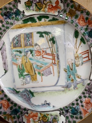 Lot 25 - Two similar Chinese famille verte porcelain...