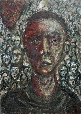 Lot 195 - Ivan BRAY (1967) Man in the crowd Mixed media...