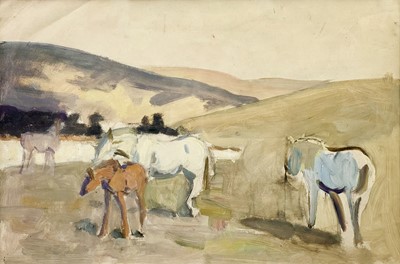 Lot 296 - Alethea GARSTIN (1894-1978) Horses in a...