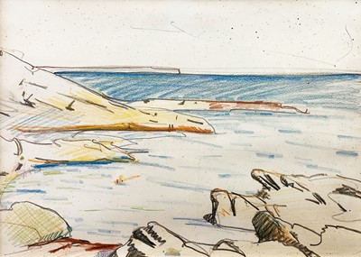 Lot 251 - Alethea GARSTIN (1894-1978) Rocky coast Colour...