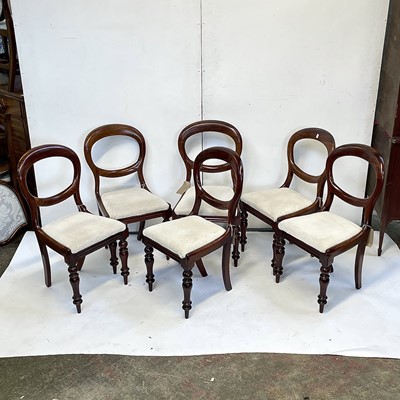 Lot 3188 - A set of six Victorian mahogany balloon back...