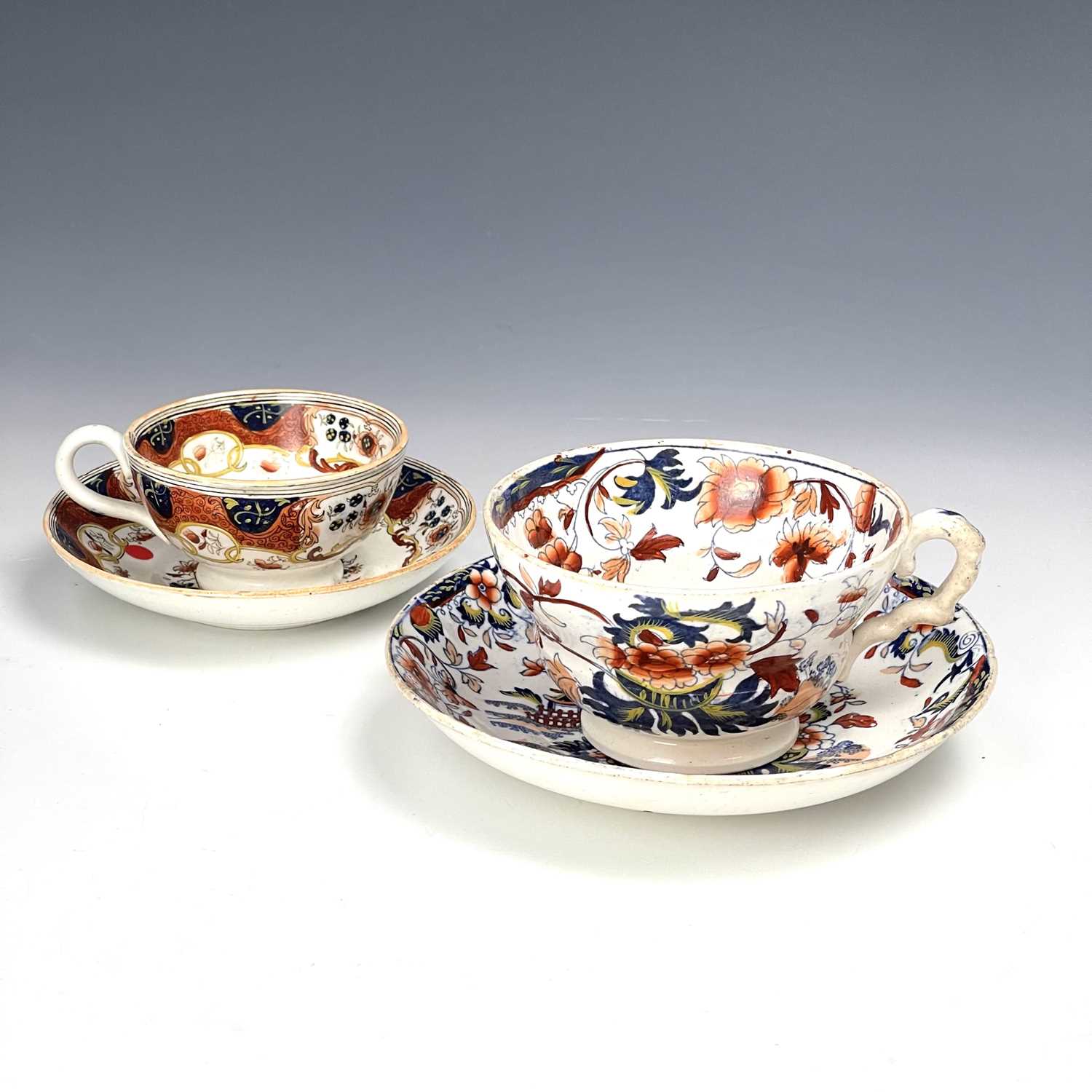 Lot 848 - Two South Wales pottery cups and saucers, both...