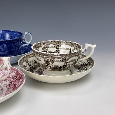 Lot 868 - Four Swansea pottery transfer printed cups and...