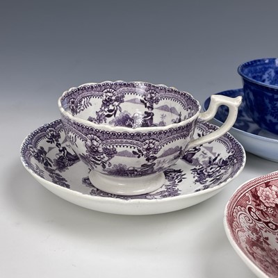 Lot 868 - Four Swansea pottery transfer printed cups and...