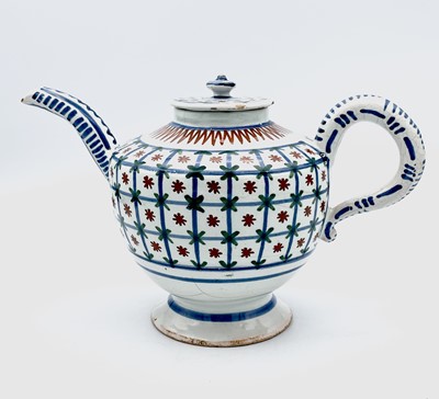 Lot 832 - A Delft teapot and cover, circa 1770,...