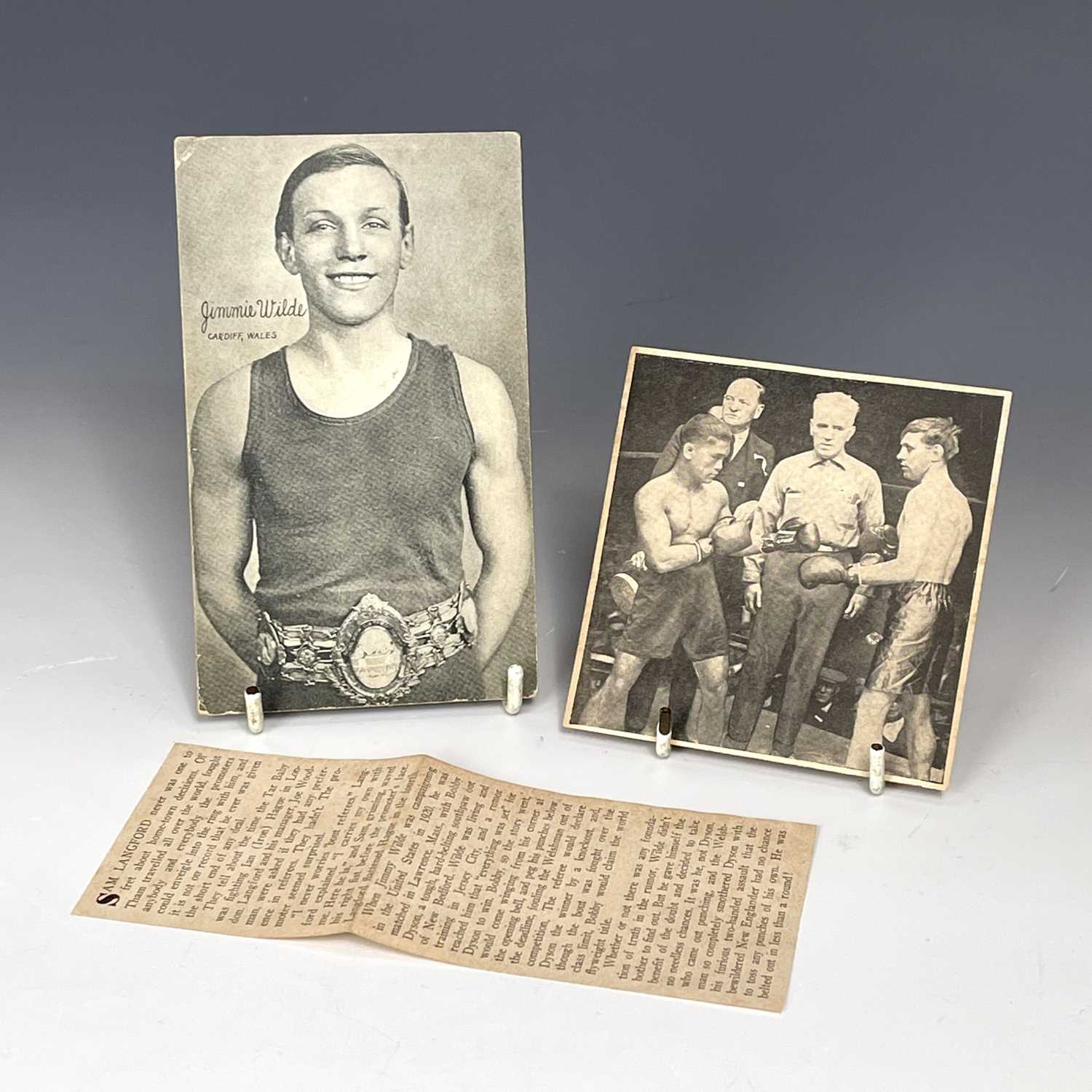 Lot 186 - An American Jimmy Wilde postcard circa 1921...
