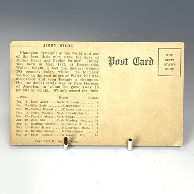 Lot 186 - An American Jimmy Wilde postcard circa 1921...